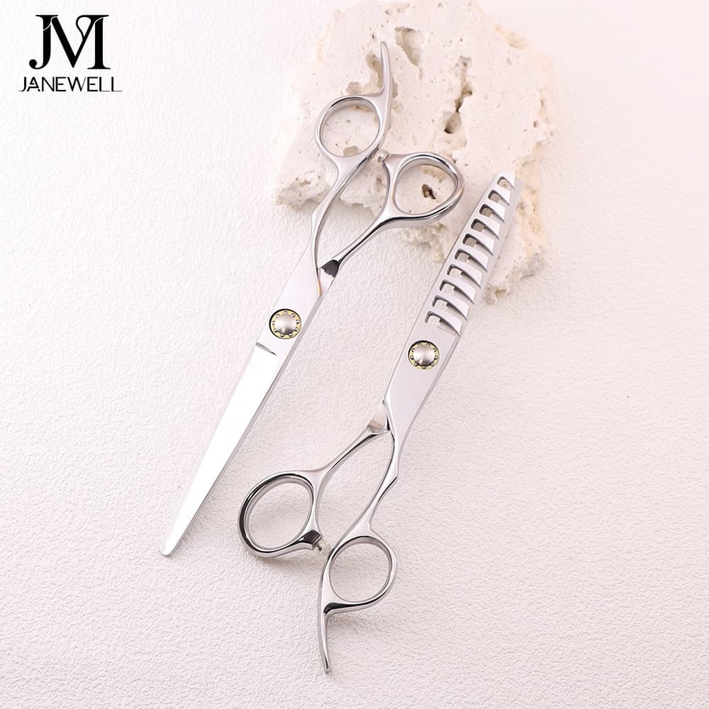 Professional Japanese 440C 10t thinning shears for 6.01 inch for barbers and salon hairdressing. - thumbnail 6