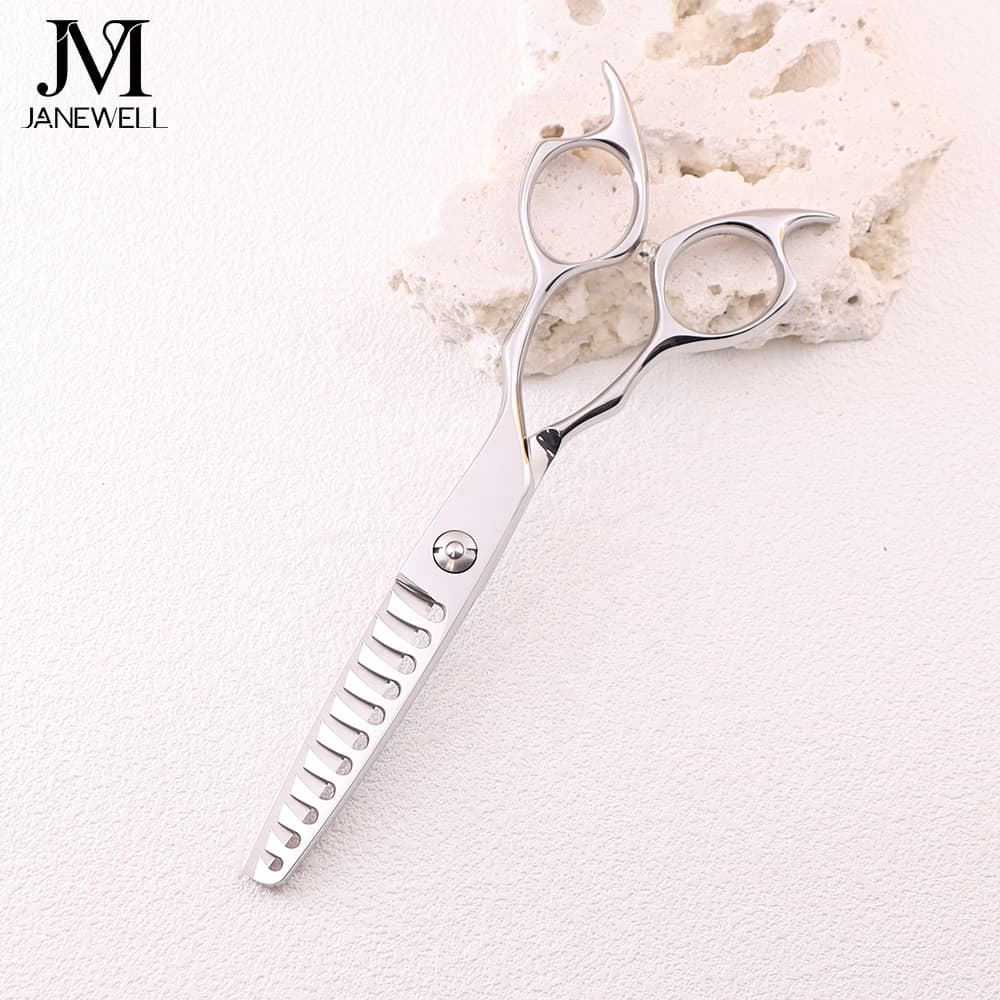 Professional Japanese vg10 Silver 11t thinning shears with hair scissors, 6.011 inch for barbers and salon hairdressing. - thumbnail 1