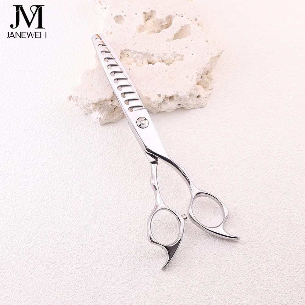 Professional Japanese vg10 Silver 11t thinning shears with hair scissors, 6.011 inch for barbers and salon hairdressing. - thumbnail 2