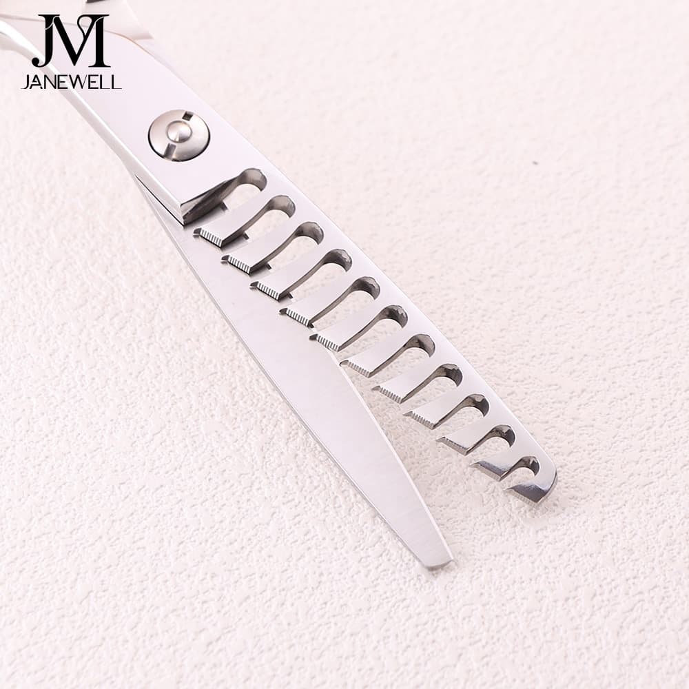 Professional Japanese vg10 Silver 11t thinning shears with hair scissors, 6.011 inch for barbers and salon hairdressing. - thumbnail 4