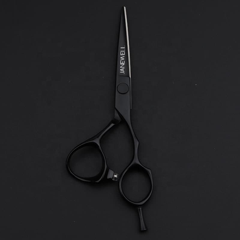 Professional Japanese VG10 Black 5.5" barber shears with hair scissors, 5.5 inch for barbers and salon hairdressing. - thumbnail 1