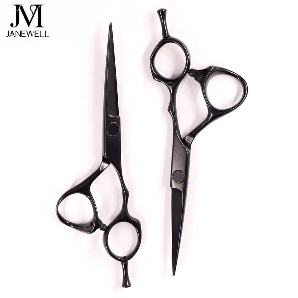 Professional Japanese VG10 Black 5.5" cutting shears with hair scissors, 5.5 inch for barbers and salon hairdressing. - thumbnail 1