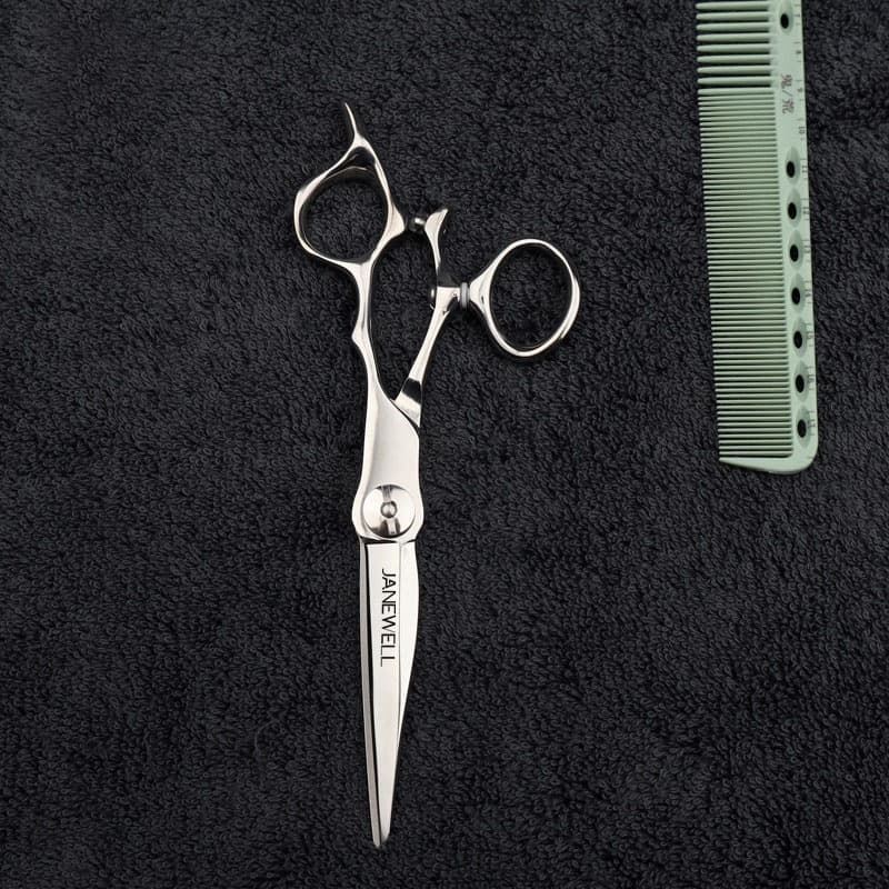 Professional Japanese VG10 Silver 6.3" barber shears with hair scissors, 6.3 inch for barbers and salon hairdressing. - thumbnail 1