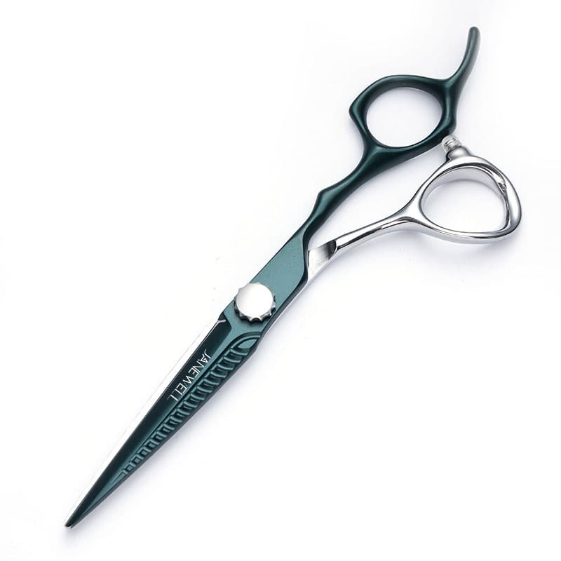 Professional Japanese 440C Silver&Green fine cutting shears with hair scissors, 6 inch for barbers and salon hairdressing. - thumbnail 1