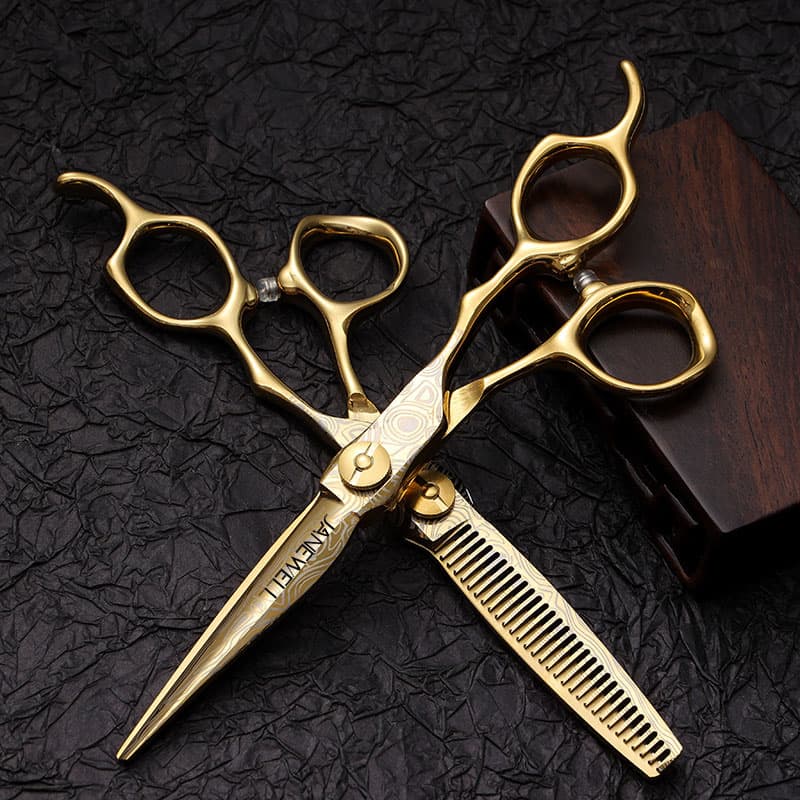 Professional 440C Gold gold cutting shears for 6 inch for barbers and salon hairdressing. - thumbnail 4