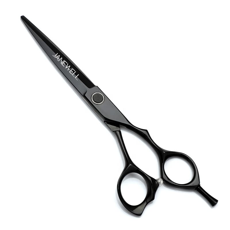 Professional Japanese 440C black hair salon shears for 6 inch for barbers and salon hairdressing. - thumbnail 1