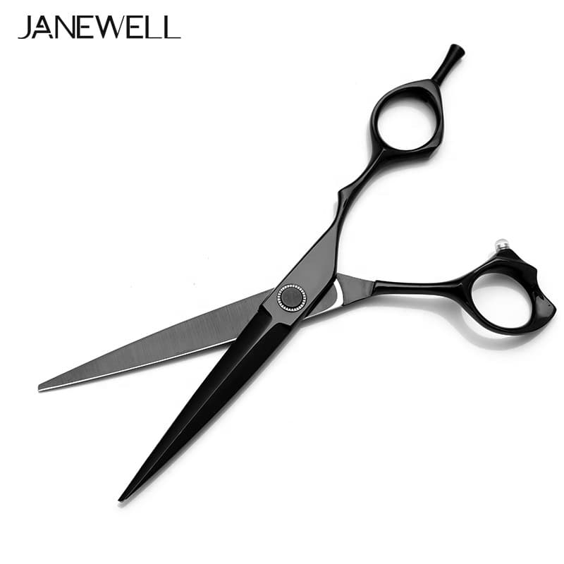 Professional Japanese 440C black hair salon shears for 6 inch for barbers and salon hairdressing. - thumbnail 3