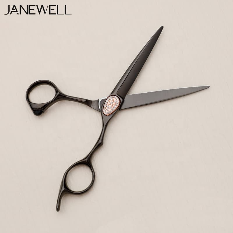Professional Japanese VG10 black skull barber shears for 6 inch for barbers and salon hairdressing. - thumbnail 3