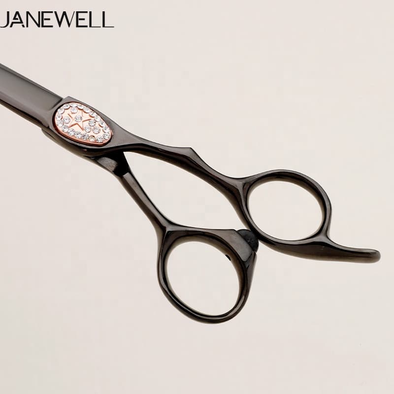 Professional Japanese VG10 black skull barber shears for 6 inch for barbers and salon hairdressing. - thumbnail 4