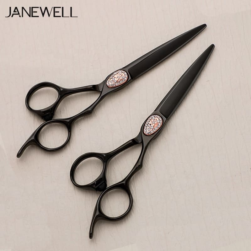 Professional Japanese VG10 black skull barber shears for 6 inch for barbers and salon hairdressing. - thumbnail 5