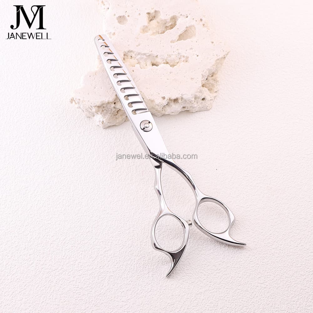 Professional Japanese 440C Silver thinning shears with hair scissors, 6 inch for barbers and salon hairdressing. - thumbnail 1