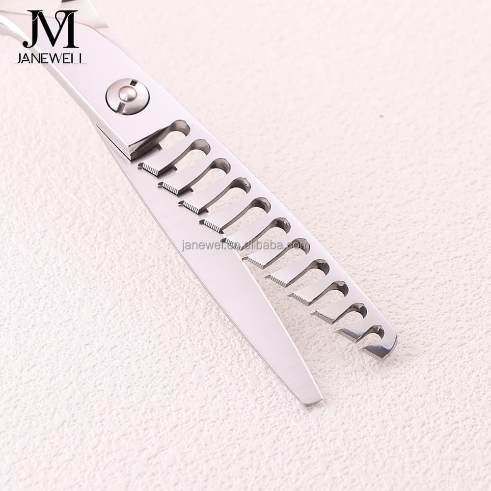 Professional Japanese 440C Silver thinning shears with hair scissors, 6 inch for barbers and salon hairdressing. - thumbnail 5