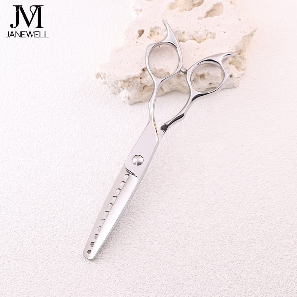Professional Japanese 440C Silver thinning shears with hair scissors, 6 inch for barbers and salon hairdressing. - thumbnail 9