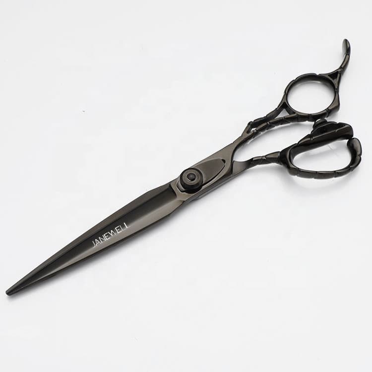 Professional 440C black coated 7 inch barber shears with sharp blade for barbers and salon hairdressing, long hair cutting shears. - view 1
