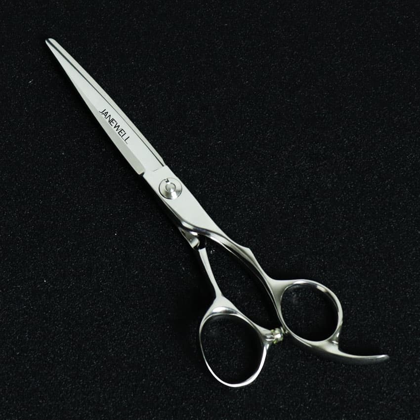 Professional VG10 Japanese steel silver barber shears with classic design, 6.0 inch hair shears for barbers and salon hairdressing.