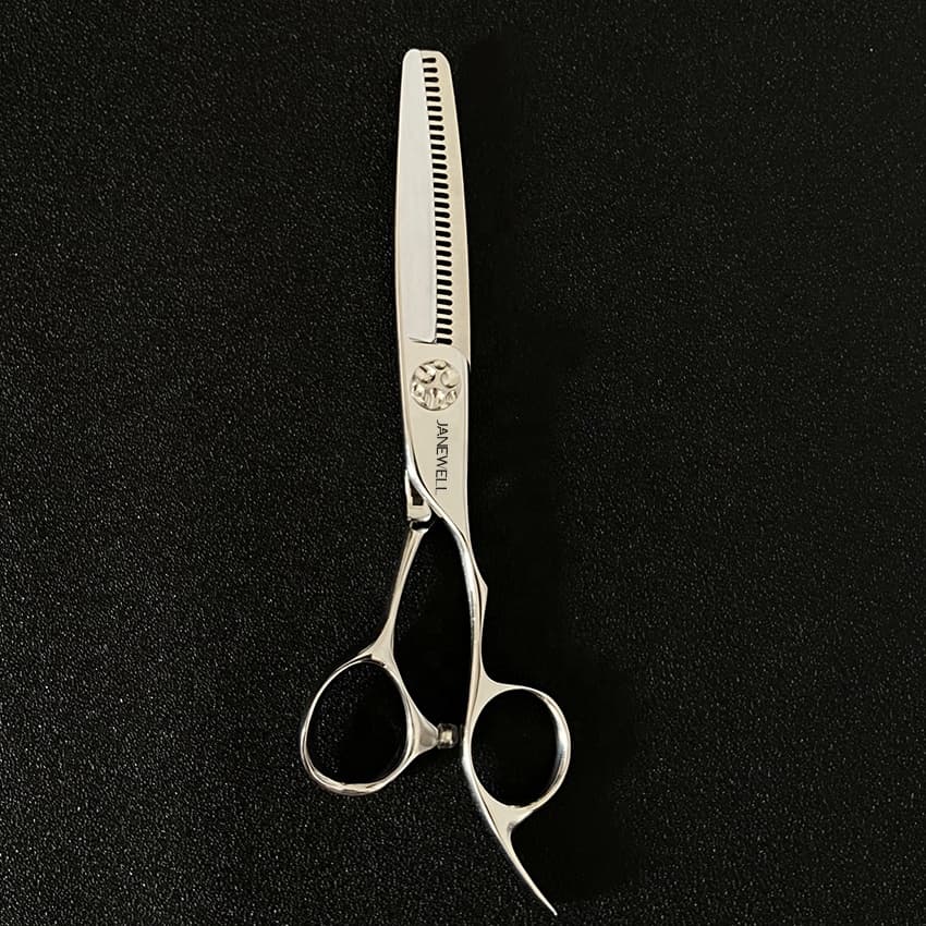 Professional VG10 Japanese steel reversed blade thinning shears with 30 teeth, 6.3 inch texturizing shears for barbers and salon hairdressing blending. - view 1