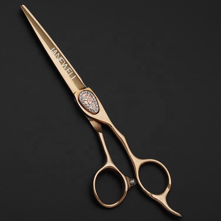 Professional 440C rose gold coated cutting shears, 6.0 inch hair shears for slide cutting and salon hairdressing barbers. - view 1