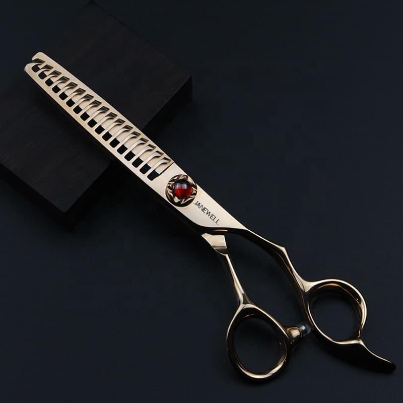 Professional Japanese 440C Rose Gold rose gold thinning shears with hair scissors, 6 inch for barbers and salon hairdressing. - view 1