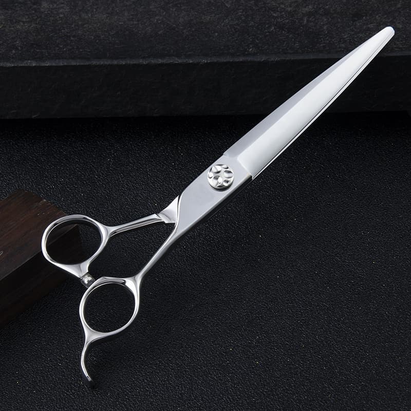 Professional VG10 Japanese steel 7 inch cutting shears, long hair shears for barbers and salon hairdressing with silver finish. - view 1