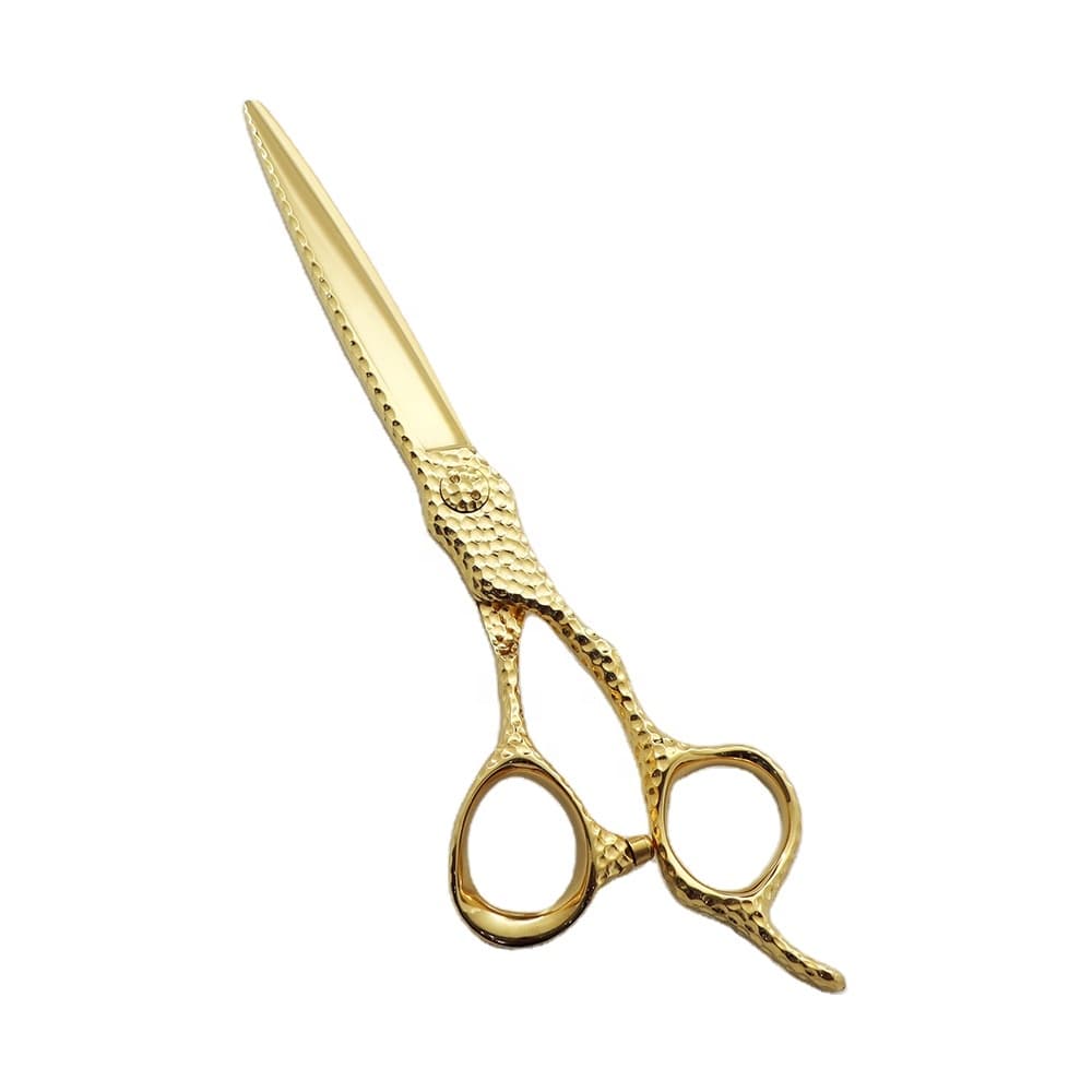 Professional VG10 Japanese steel gold coated hair cutting shears with sharp blade for barbers and salon hairdressing, 6 inch professional shears.