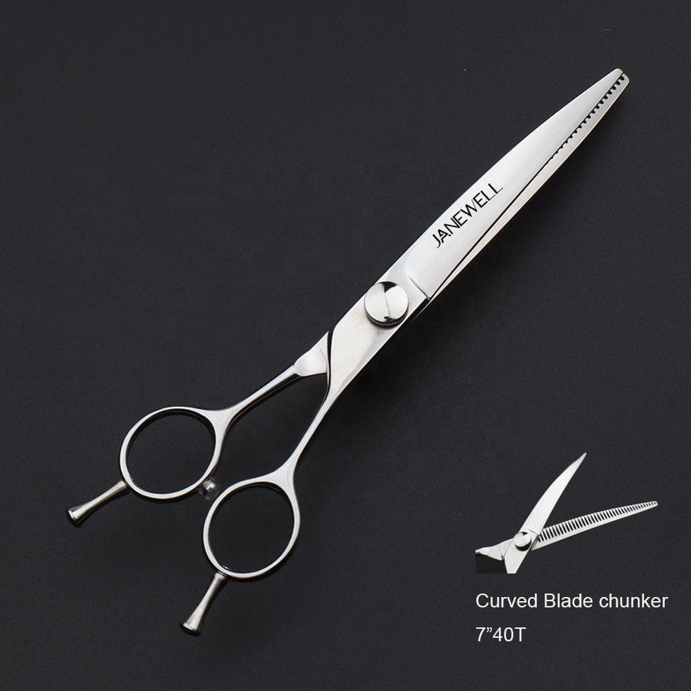 Professional 440C curved thinning grooming scissors for dog pet grooming 40 teeth, 7.0 inch. pet grooming shears for professional groomers. - view 1