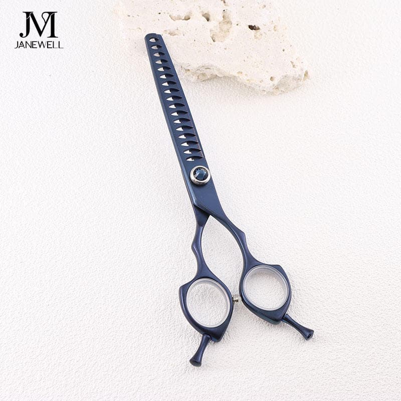 Professional 440C deep blue curved grooming scissors for dog pet grooming, 6.5 inch. pet grooming shears for professional groomers. - view 1