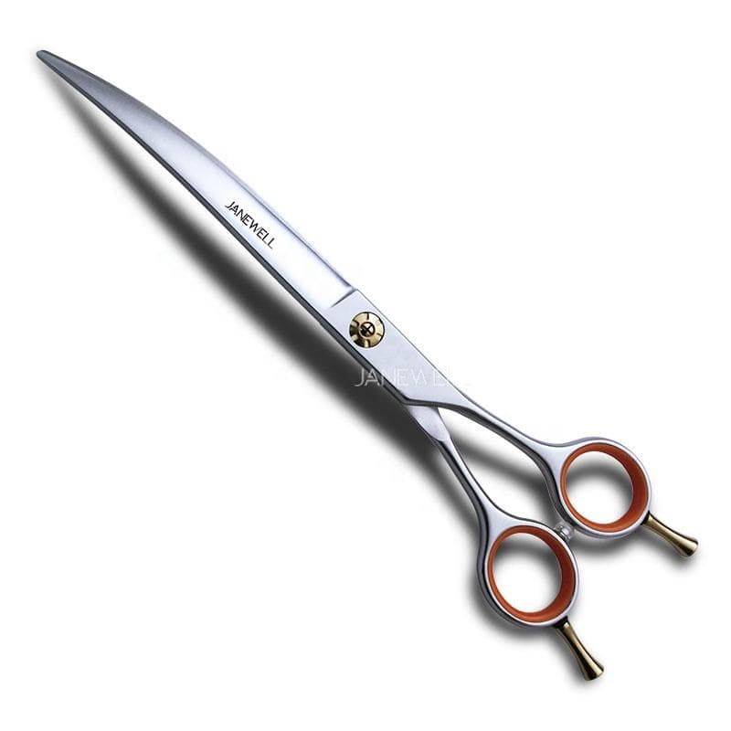 Professional 440C curved grooming scissors with blunt tip for safe dog trimming, 7.5 inch lightweight grooming sheers for pet salon use. - view 1