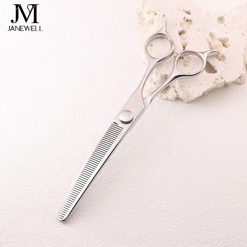 Professional 440C curved thinning grooming scissors for dog pet grooming, 7.0 inch. pet grooming shears for professional groomers. - view 1