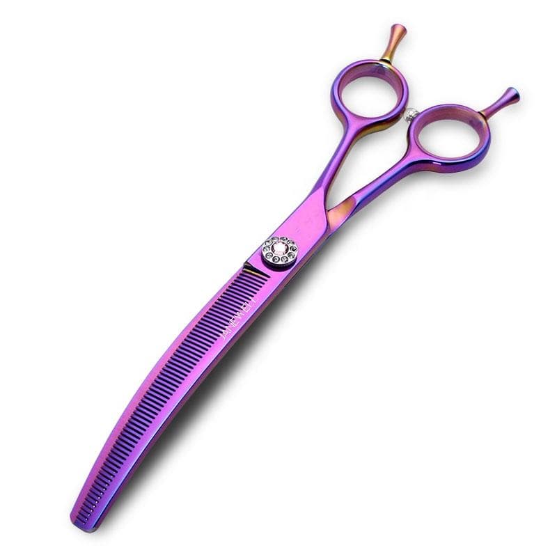 Professional 440C black curved thinning grooming scissors for dog pet grooming, 7.5 inch. pet grooming shears for professional groomers. - view 1