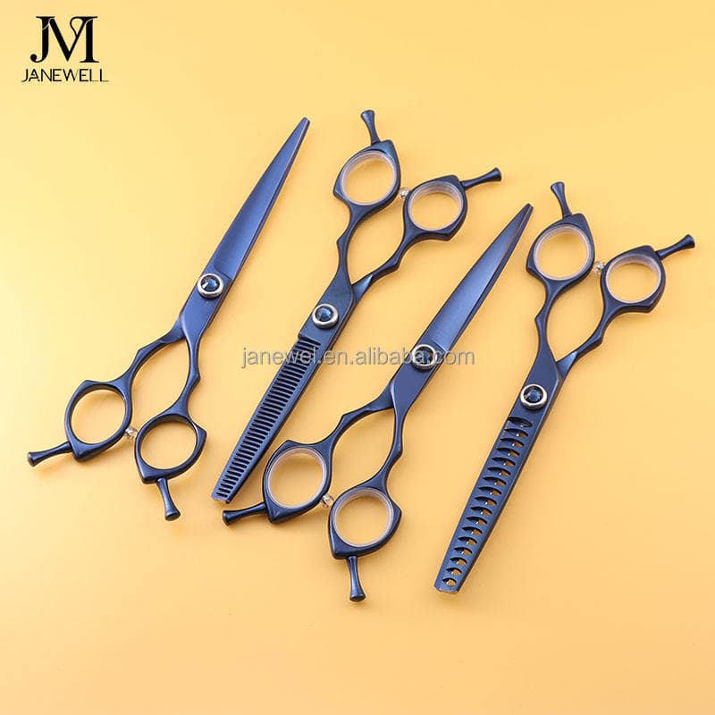 Professional 440C blue curved thinning grooming shars for dog pet grooming, 6.5 inch. pet grooming shears for professional groomers. - view 1