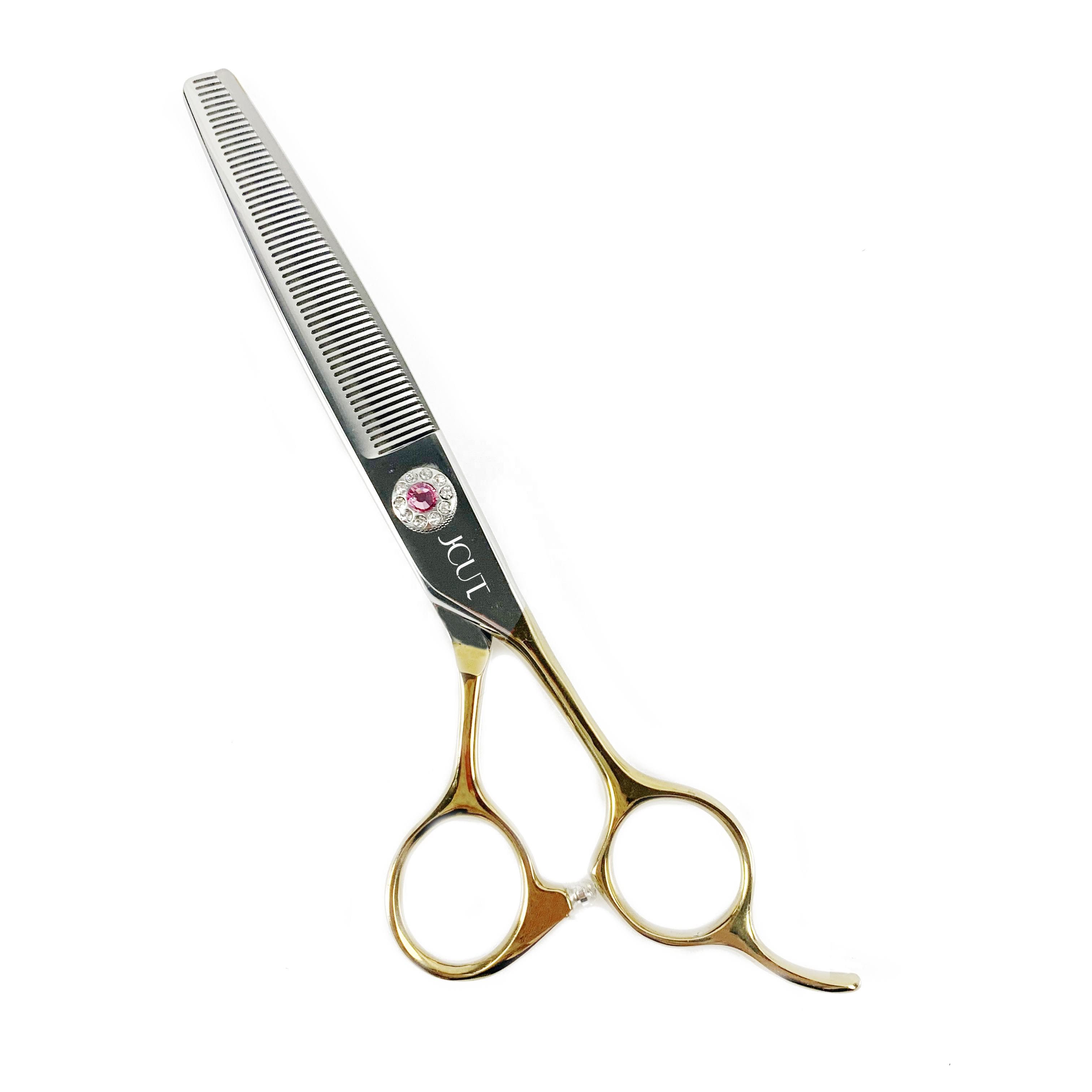 Professional 440C brown thinning grooming sheers for dog pet grooming, 7.0 inch. pet grooming shears for professional groomers. - view 1