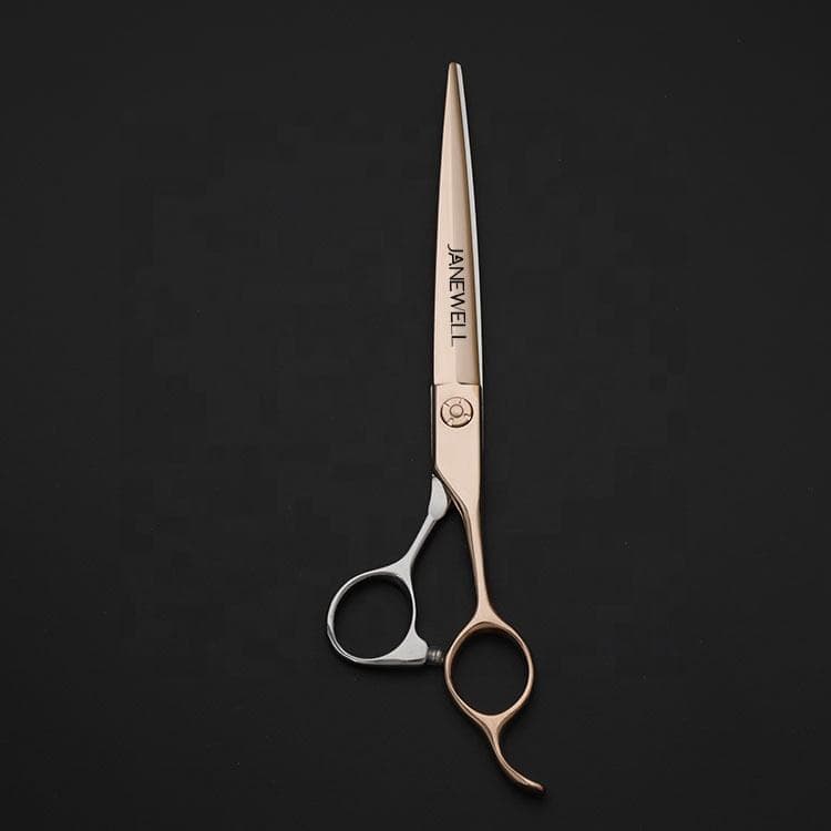 Professional 440C gold and silver coated dog grooming shears with straight blade, 7.5 inch grooming sheers for pet salon and professional dog trimming. - view 1